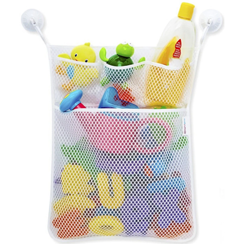 

Baby Toy Mesh Bag Nylon Doll Storage Organizer Suction Bathroom Bath Portable Toys Net Kids Bathing Organiser Bags