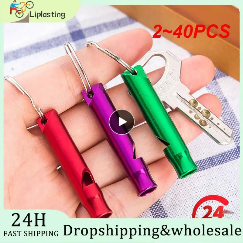 

2~40PCS Outdoor Metal Multifunction Whistle Pendant With Keychain Keyring For Outdoor Survival Emergency Mini Size Whistles Team