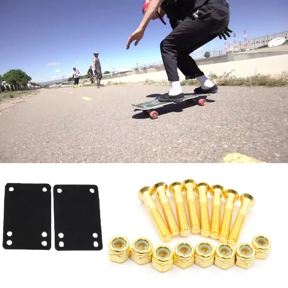 3mm Rubber Gasket Pads +29mm Gold Bolts For Skateboard Longboard Double Rocker Skateboards Riser Pads Skate Longboard Parts
3mm Rubber Gasket Pads +29mm Gold Bolts For Skateboard Longboard Double Rocker Skateboards Riser Pads Skate Longboard Parts