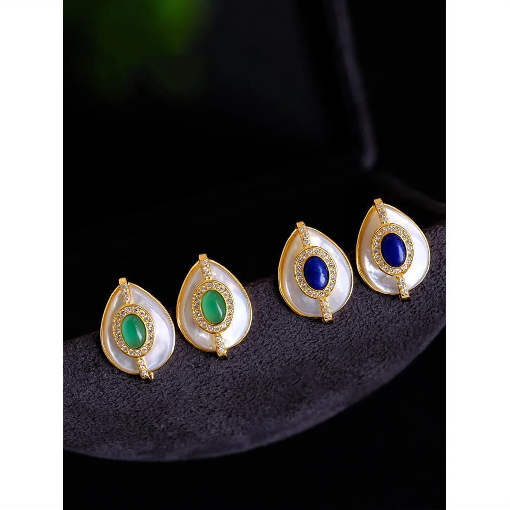 Natural White Shell Water Drop Ear Studs Women's Sterling Silver Lapis Lazuli Earrings High-Grade Retro Earrings 2022 New Summer
Natural White Shell Water Drop Ear Studs Women's Sterling Silver Lapis Lazuli Earrings High-Grade Retro Earrings 2022 New Summer