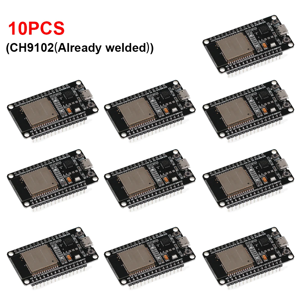 

10PC ESP32 Development Board Wireless WiFi Bluetooth-compatible Module Dual Core CH9102 Filters Module 2.4GHz RF For Arduino Hot