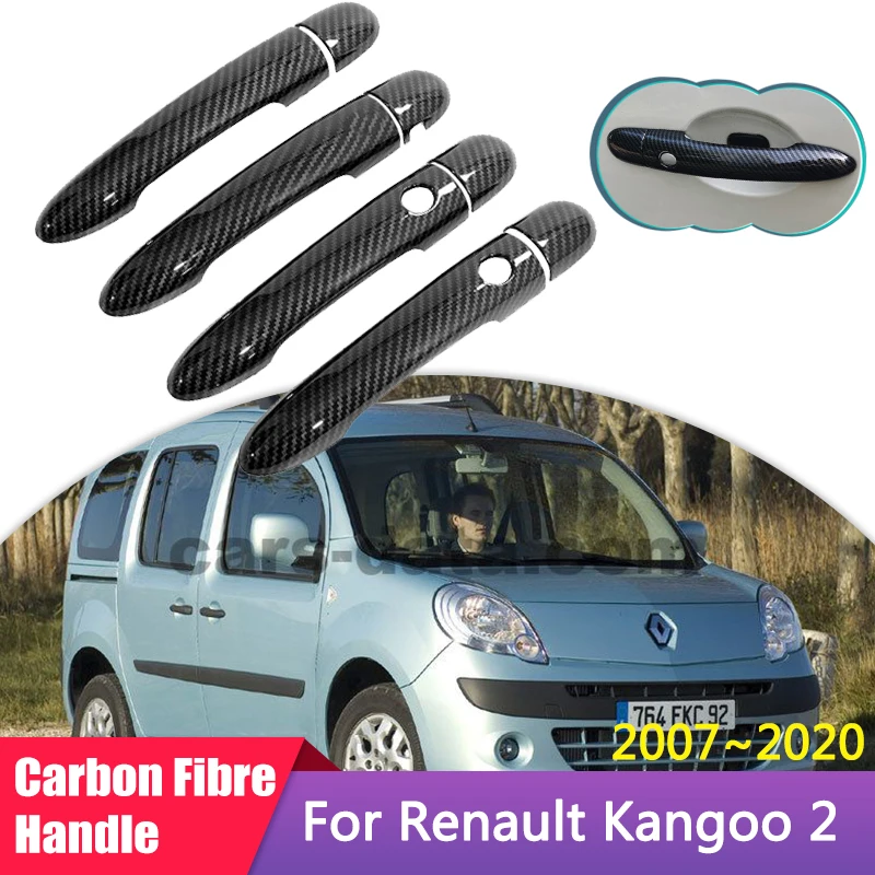 

for Renault Kangoo 2 MK2 FC FW 2007~2020 Carbon Fiber Outer Door Handle Cover Car External Accessories Protective Style Stickers