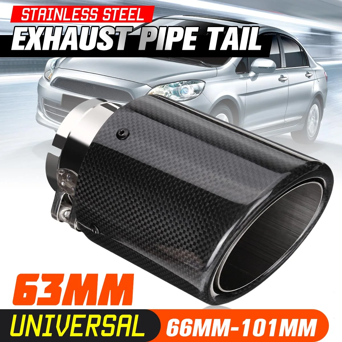 63mm-101mm Carbon Fiber Exhaust Pipe Stainless Steel Universal Car Muffler Pipe Exhaust System Tail Tube
63mm-101mm Carbon Fiber Exhaust Pipe Stainless Steel Universal Car Muffler Pipe Exhaust System Tail Tube