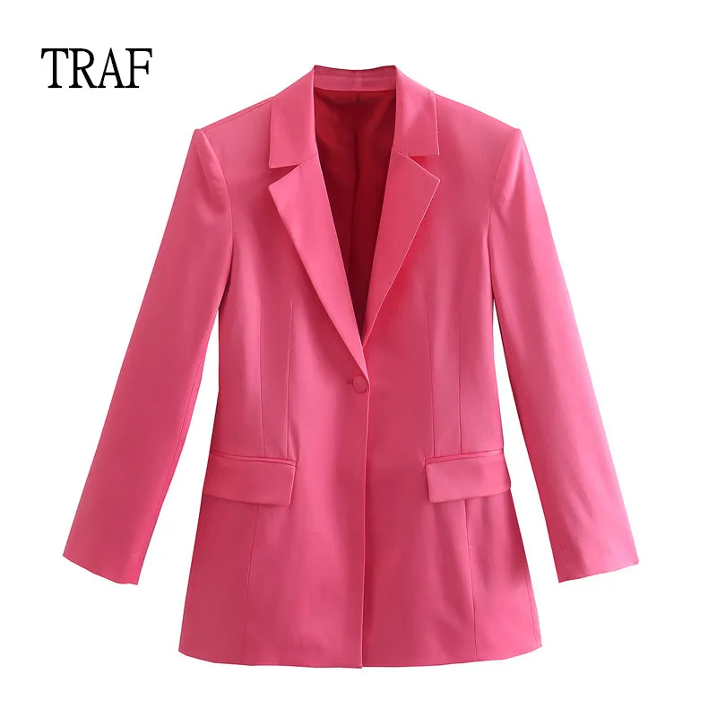 TRAF Women Blazer Elegant Satin Long Rose Red Blazer Female Long Sleeve Single Button Office Ladies Jacket Chic Tops 2022
TRAF Women Blazer Elegant Satin Long Rose Red Blazer Female Long Sleeve Single Button Office Ladies Jacket Chic Tops 2022