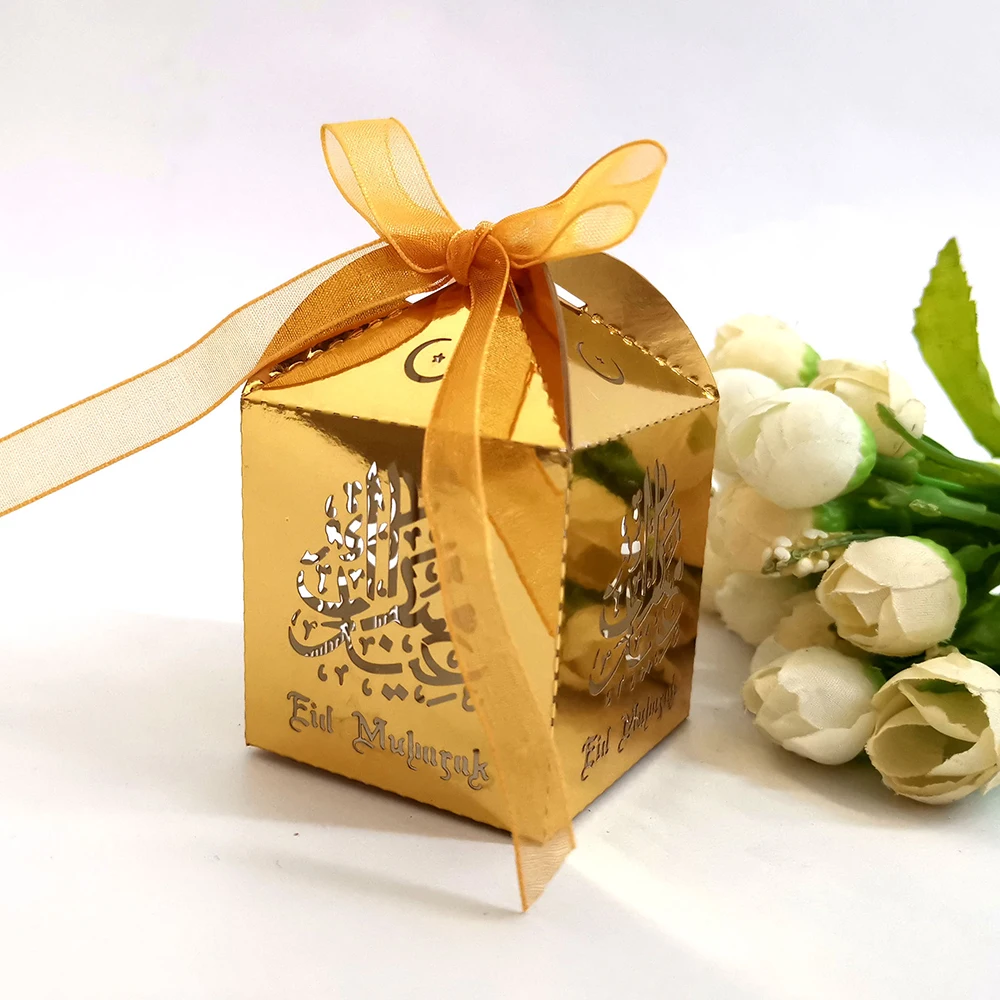 50Pcs Laser Cut Eid Mubarak Candy Box Ramadan Floral Favor Gift Box With Ribbon Kareem Islamic Muslim Al-Fitr Eid Party Supplies
50Pcs Laser Cut Eid Mubarak Candy Box Ramadan Floral Favor Gift Box With Ribbon Kareem Islamic Muslim Al-Fitr Eid Party Supplies