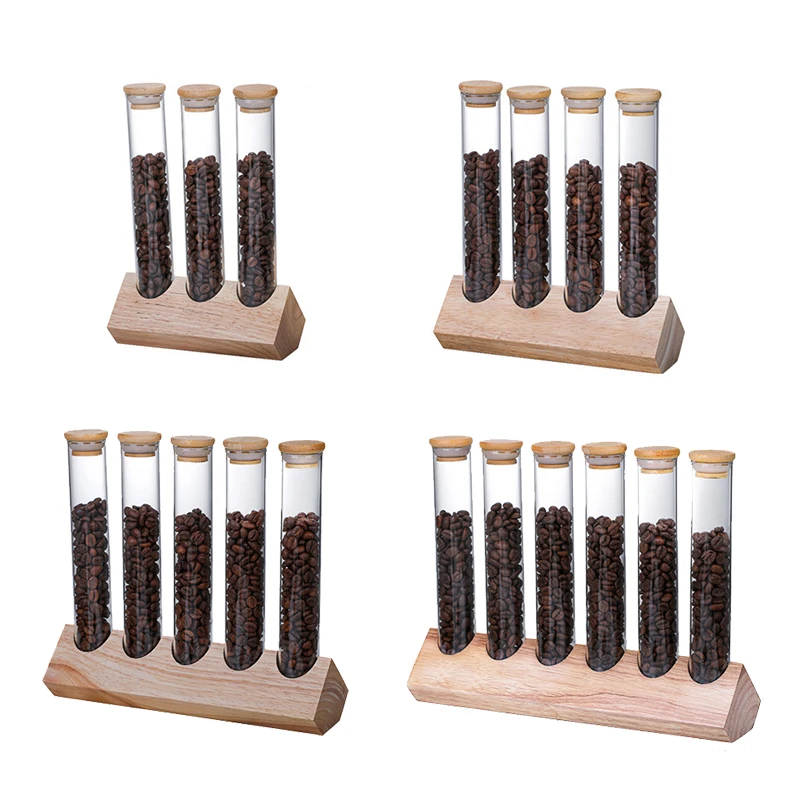 Creative Wooden Coffee Beans Flower Tea Display Rack Stand Cereals Canister Glass Test Tube Sealed Storage Display Tanks
Creative Wooden Coffee Beans Flower Tea Display Rack Stand Cereals Canister Glass Test Tube Sealed Storage Display Tanks