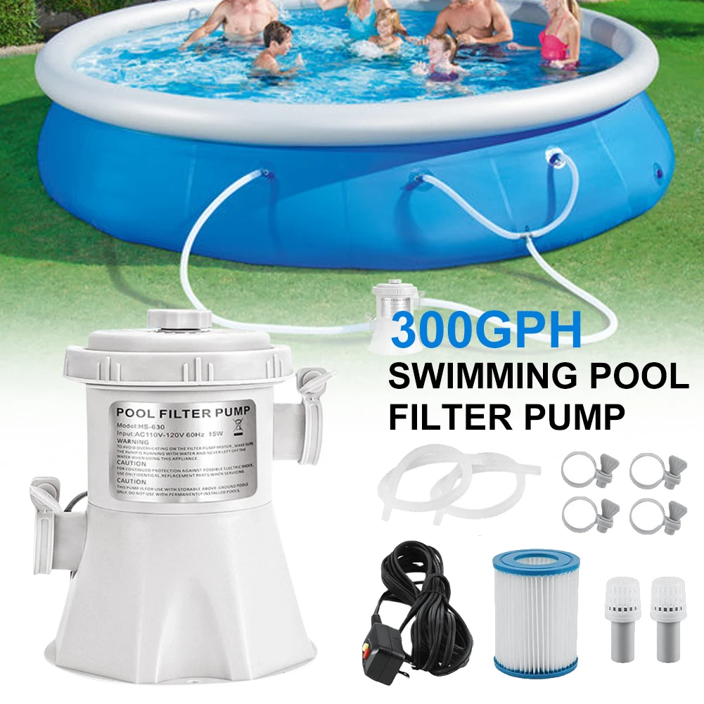 EU 300Gallon Inflatable Swimming Pool Cleaner Electric Filter Pump Cleaning Tool Effective Filtration Cleaning Filter Pump
EU 300Gallon Inflatable Swimming Pool Cleaner Electric Filter Pump Cleaning Tool Effective Filtration Cleaning Filter Pump