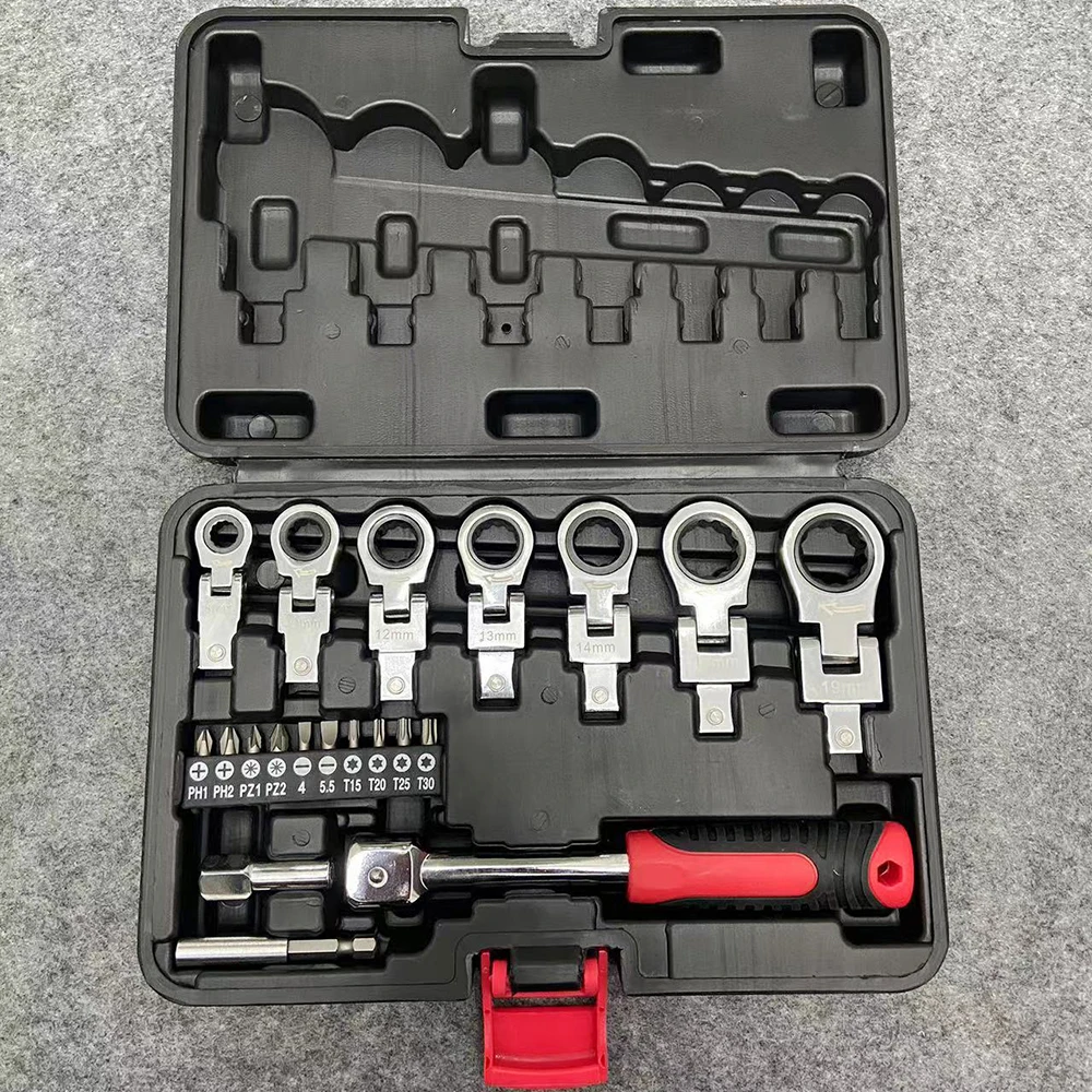 

Ratchet Wrench 20pcs Set Game Combination Complete bond keys Screwdriver Car Bike Motorcycle Household Hand Tool Gift for Father