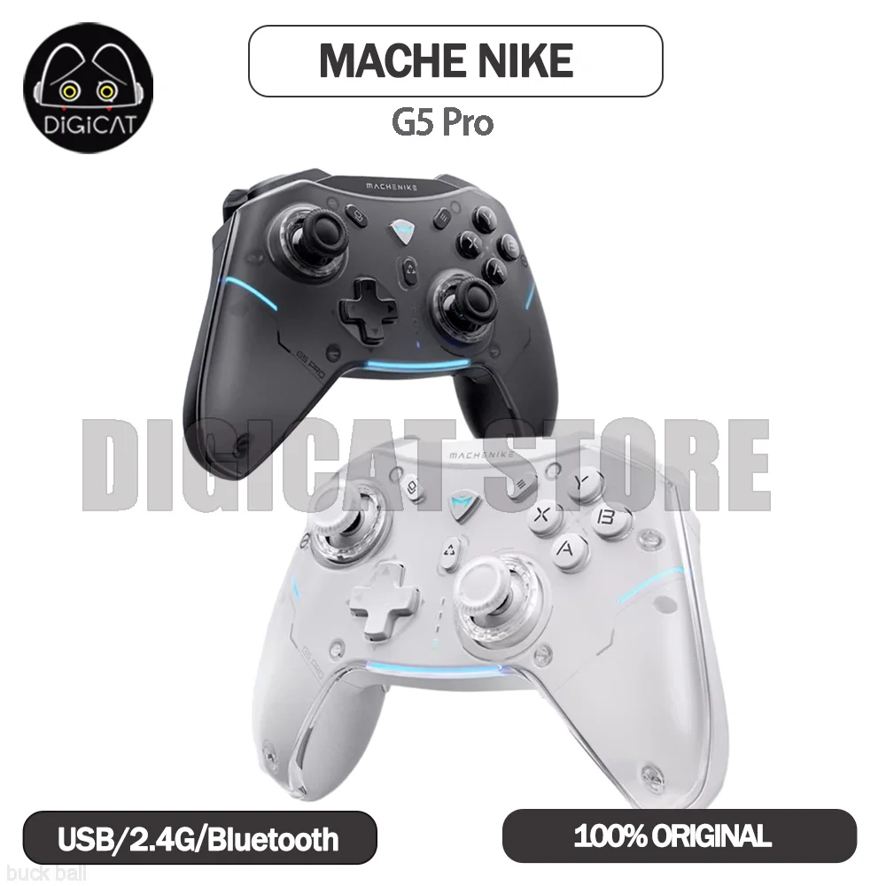 Mache Nike G5 Pro Gaming 3 Mode Bluetooth Wireless Gamer PC Controller Hall Trigger Joystick RGB Light For NS TV Android Gamepad
Mache Nike G5 Pro Gaming 3 Mode Bluetooth Wireless Gamer PC Controller Hall Trigger Joystick RGB Light For NS TV Android Gamepad