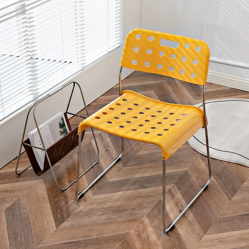 

Modern Fashion Home Plastic Chair Cheese Chair Coffee Shop Chair Stack Net Red Casual Backrest Dining Chairs