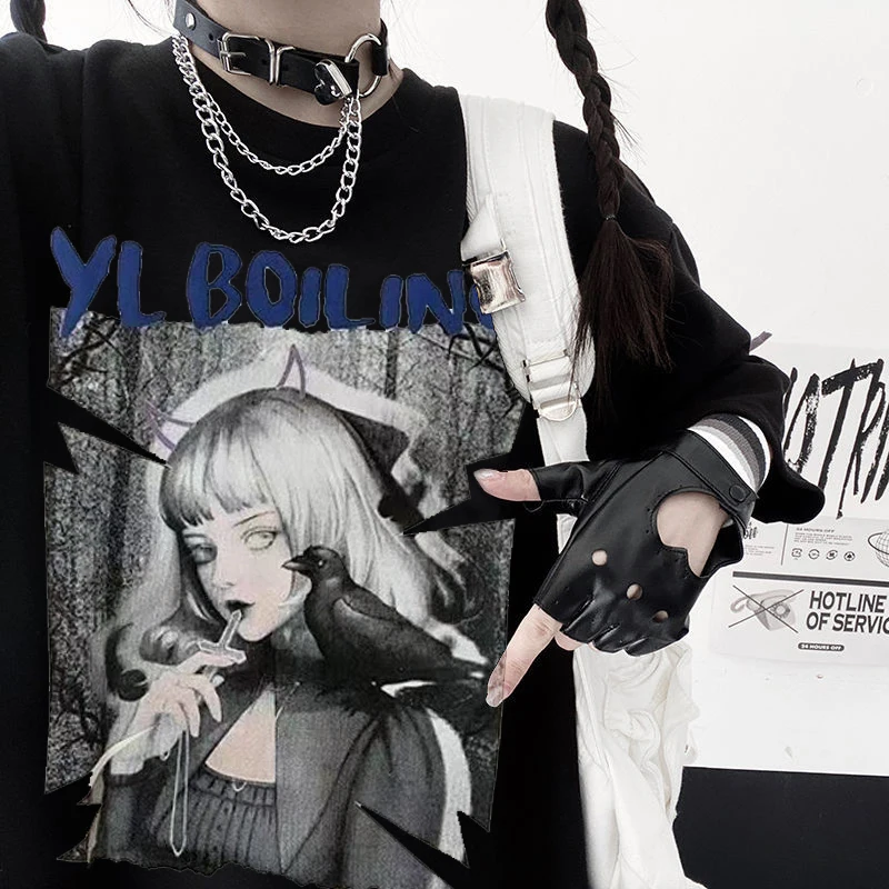 Oversized T Shirt Women Retro Harajuku Dark Gothic Cartoon Printed Tshirt Fashion Streetwear Tops Black Clothes Funny T Shirt
Oversized T Shirt Women Retro Harajuku Dark Gothic Cartoon Printed Tshirt Fashion Streetwear Tops Black Clothes Funny T Shirt