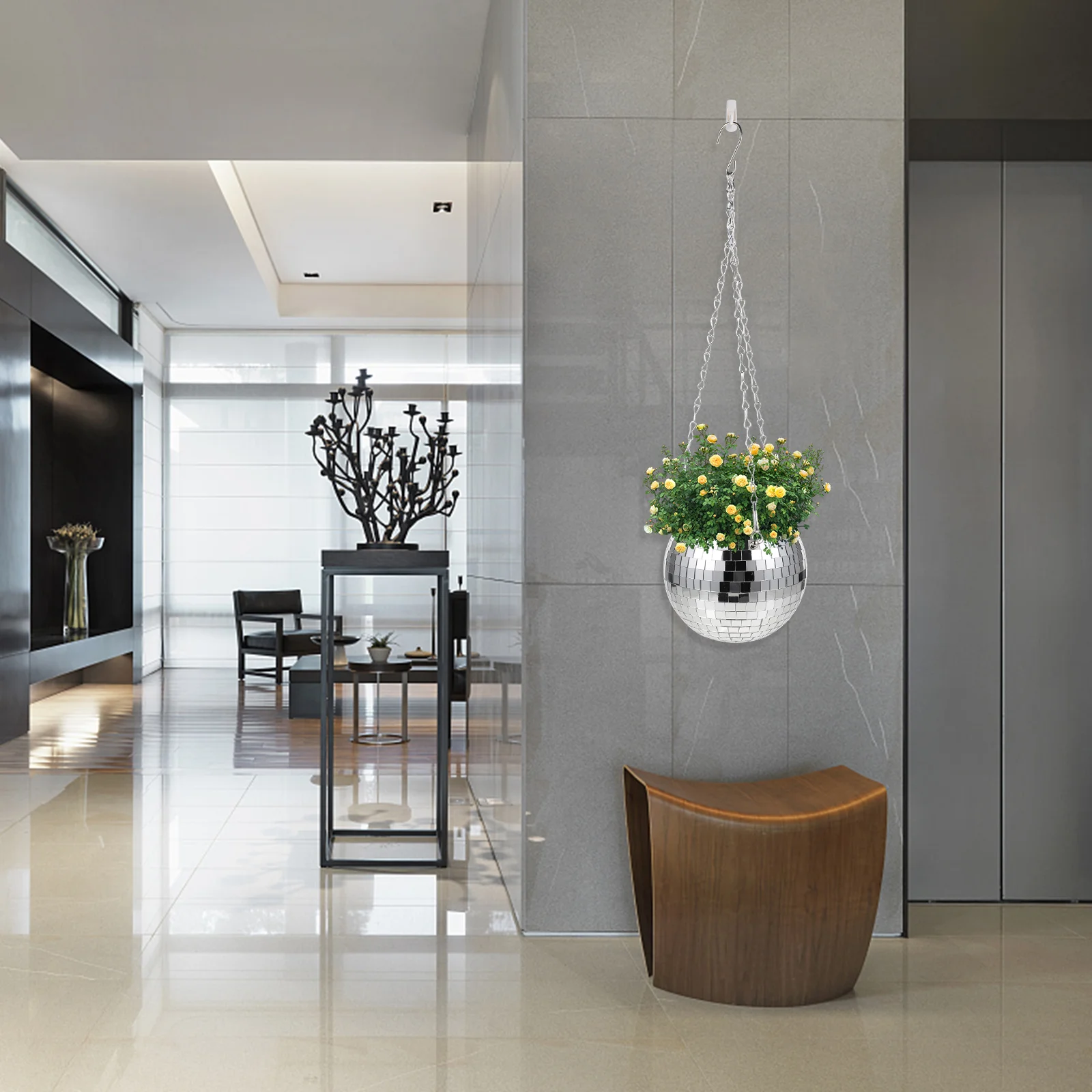 Hanging Planter Flower Disco Basket Pot Hanger Mirror Wall Pots Silver Holder Chain Window Macrame Round Planters Vase Houlder
Hanging Planter Flower Disco Basket Pot Hanger Mirror Wall Pots Silver Holder Chain Window Macrame Round Planters Vase Houlder