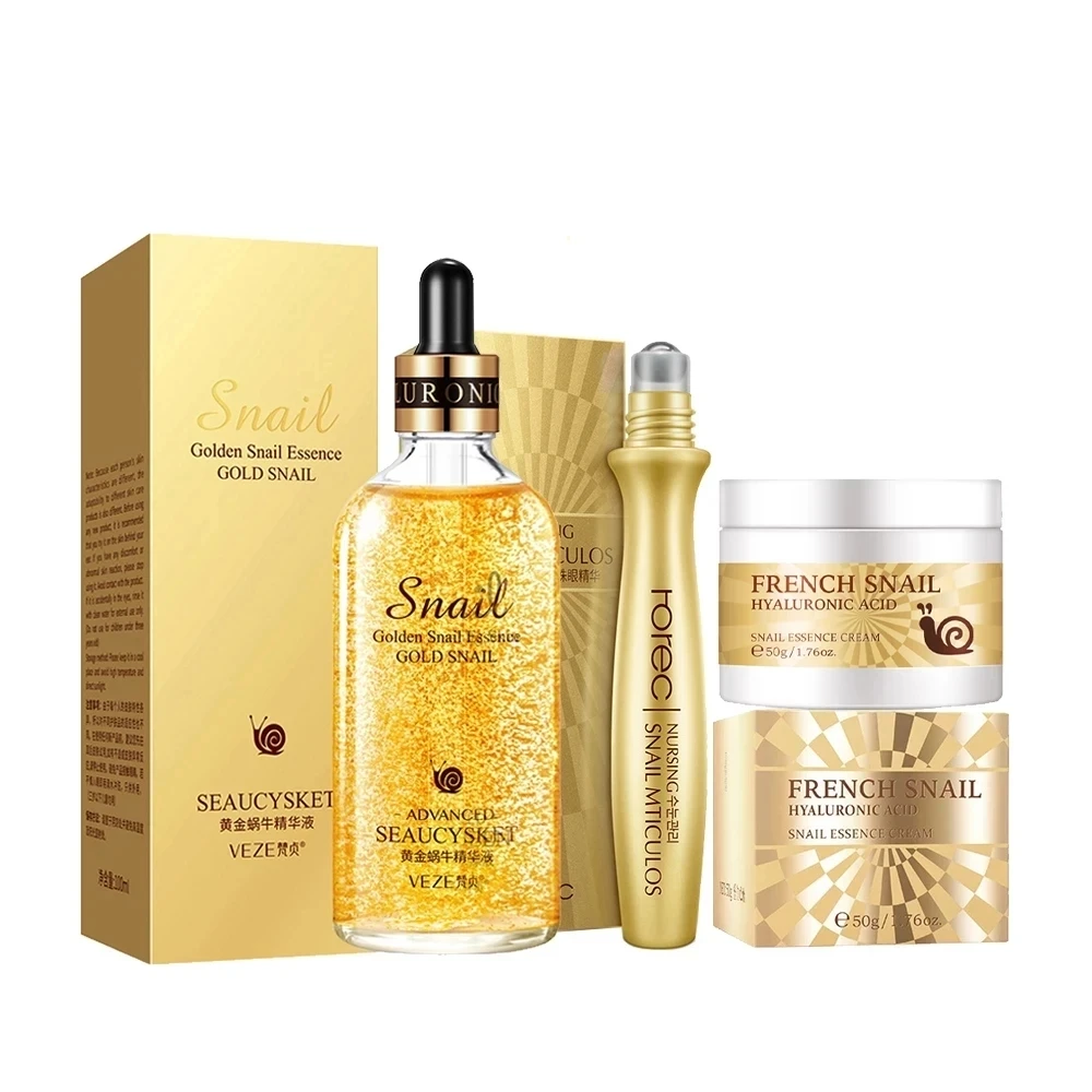Набор для ухода за кожей, эссенция золотистой улитки, увлажняющая Антивозрастная коллагеновая гиалуроновая кислота, крем, осветляющая кожу вокруг глаз, эссенция
Набор для ухода за кожей, эссенция золотистой улитки, увлажняющая Антивозрастная коллагеновая гиалуроновая кислота, крем, осветляющая кожу вокруг глаз, эссенция
