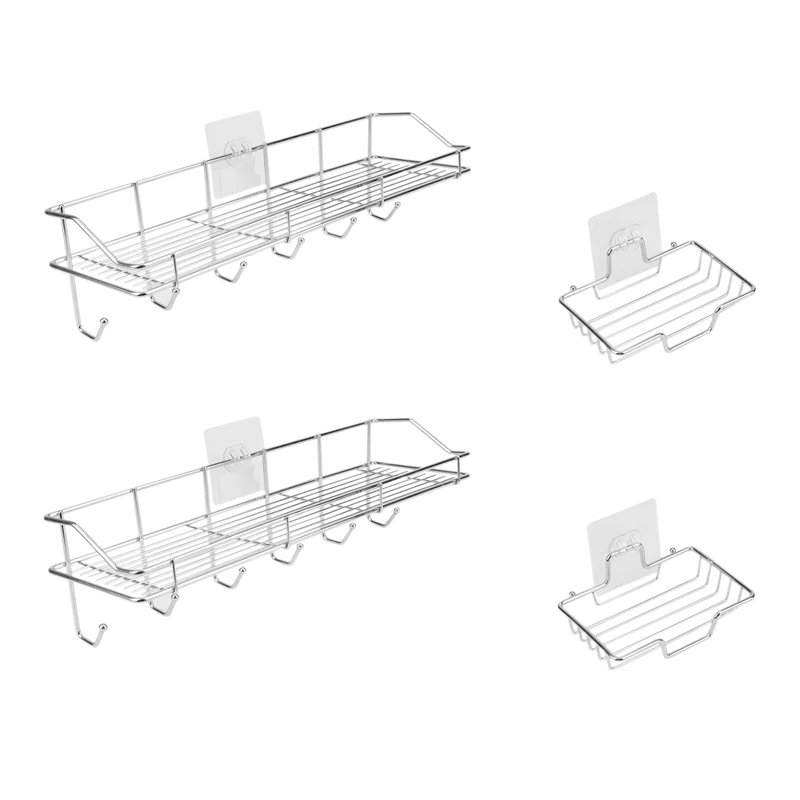 Shower Caddy Basket Shelf With Soap Dish Holder 4-Pack, Space Aluminum Caddy Organizer Wall Mounted Rustproof Shelves
Shower Caddy Basket Shelf With Soap Dish Holder 4-Pack, Space Aluminum Caddy Organizer Wall Mounted Rustproof Shelves