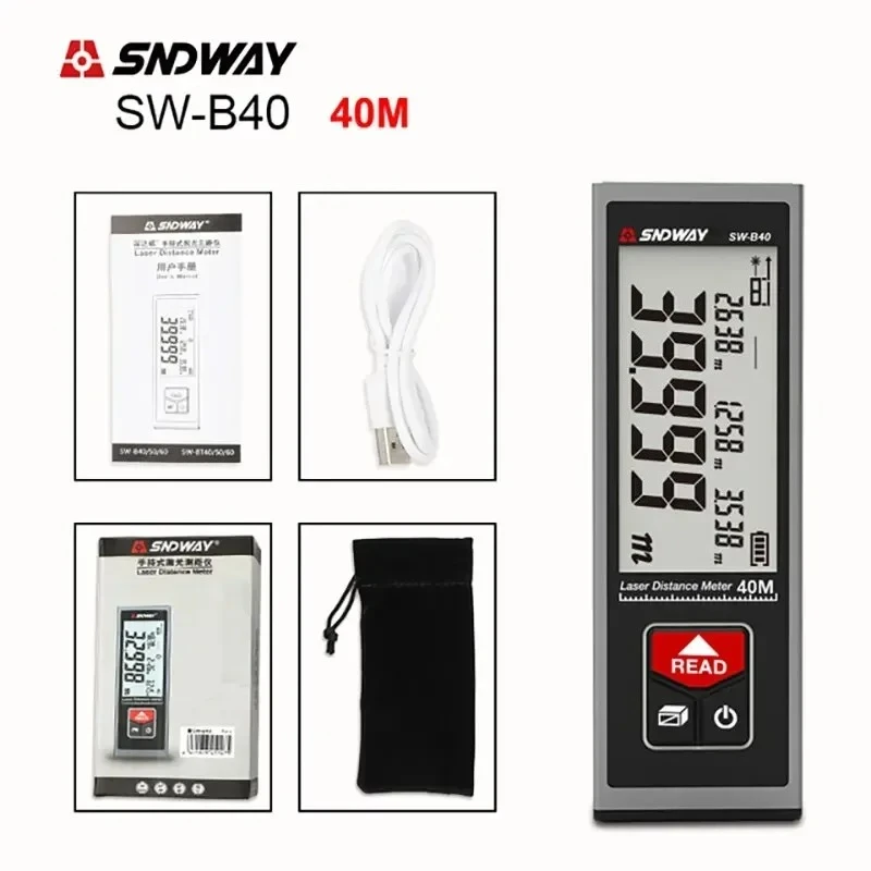 SNDWAY SW B40/B50/B60 Лазерный дальномер
SNDWAY SW B40/B50/B60 Лазерный дальномер