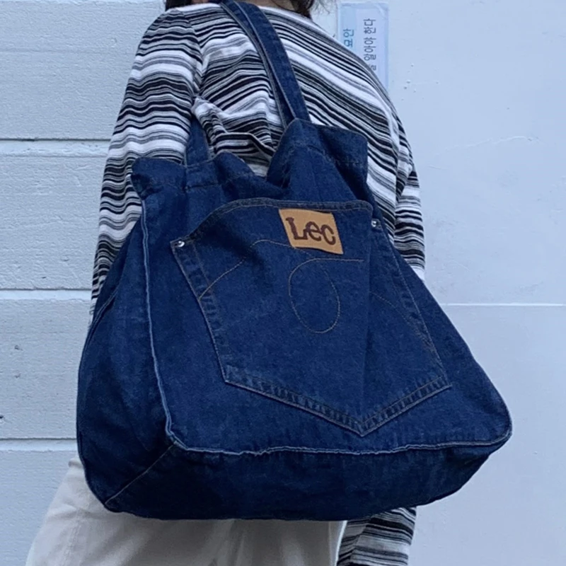 Luxury Ladies Shopping Bag Multi Pocket Vintage Denim Tote Shopping Tote Bag Large Capacity Casual Ladies Work School Bag
Luxury Ladies Shopping Bag Multi Pocket Vintage Denim Tote Shopping Tote Bag Large Capacity Casual Ladies Work School Bag