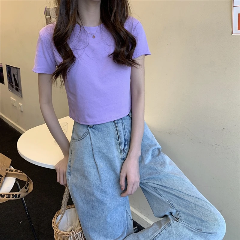 GY0170 Short sleeve T-shirt women's summer 2022 New Black Loose high waist navel short upper clothes ins fashion
GY0170 Short sleeve T-shirt women's summer 2022 New Black Loose high waist navel short upper clothes ins fashion