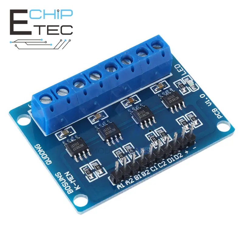 1PCS 4 Channel HG7881 Chip H-bridge DC 2.5-12V Stepper Motor Driver Module Controller PCB Board 
1PCS 4 Channel HG7881 Chip H-bridge DC 2.5-12V Stepper Motor Driver Module Controller PCB Board
