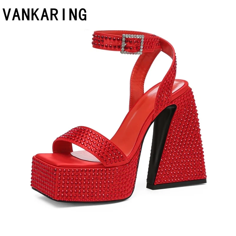 brand designer women's sandals summer fashion crystal dress party shoes platform chunky high heels black red wedding beach shoes
brand designer women's sandals summer fashion crystal dress party shoes platform chunky high heels black red wedding beach shoes