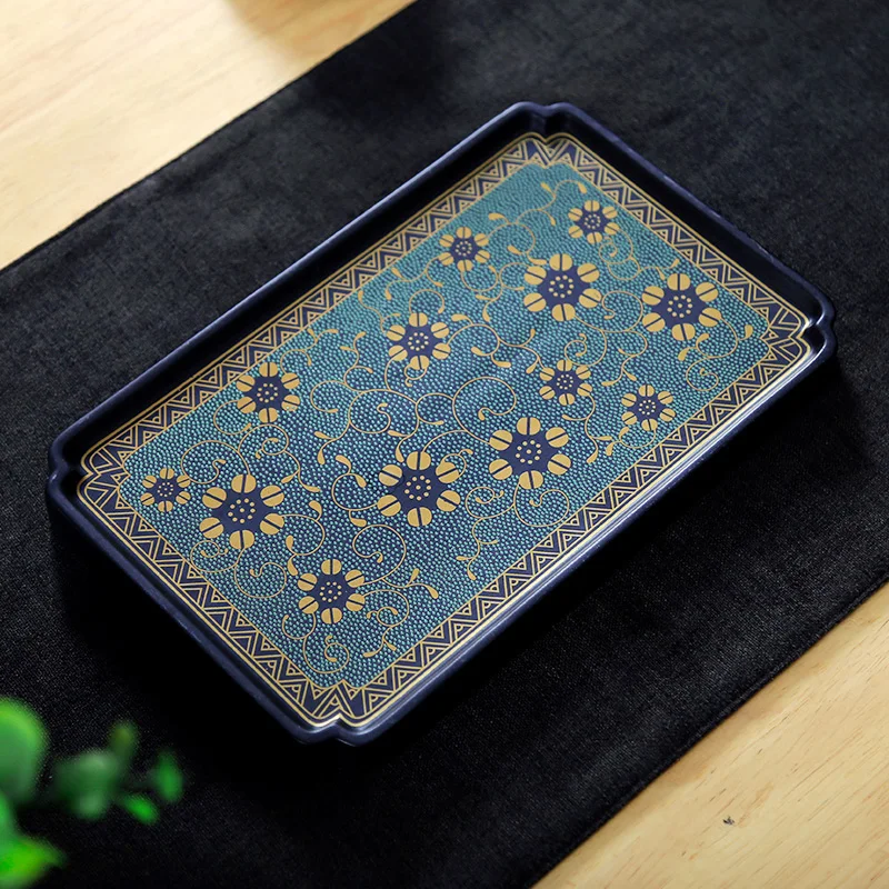 Chinese Style Tea Trays Serving Retro Decorative Creative Ceramic Kung Fu Tea Table Tray Luxury Bandeja Madera Tea Set Tools 
Chinese Style Tea Trays Serving Retro Decorative Creative Ceramic Kung Fu Tea Table Tray Luxury Bandeja Madera Tea Set Tools