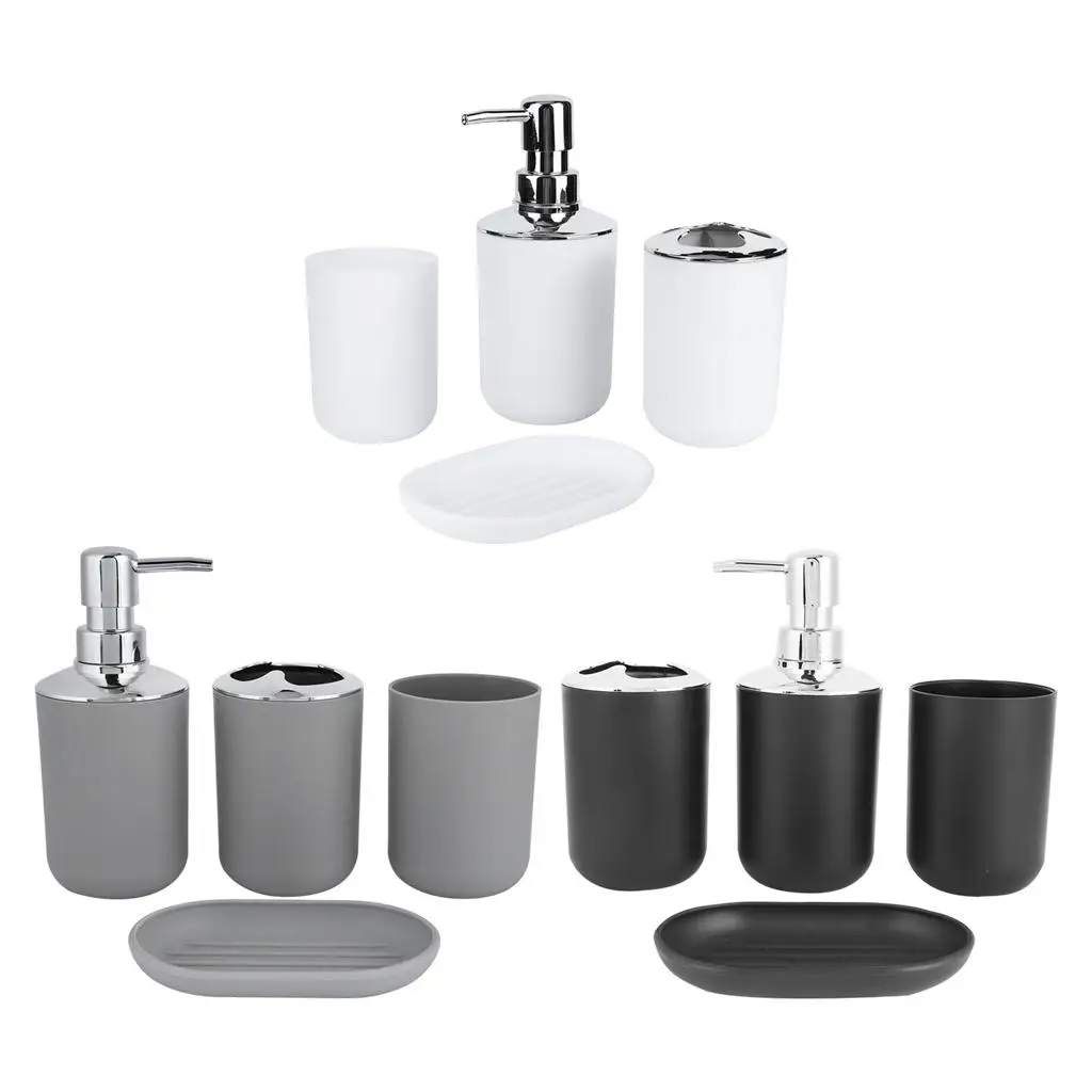 4 Pcs ABS Plastic Bathroom Accessories Set Soap Dispenser Countertop Decor
4 Pcs ABS Plastic Bathroom Accessories Set Soap Dispenser Countertop Decor