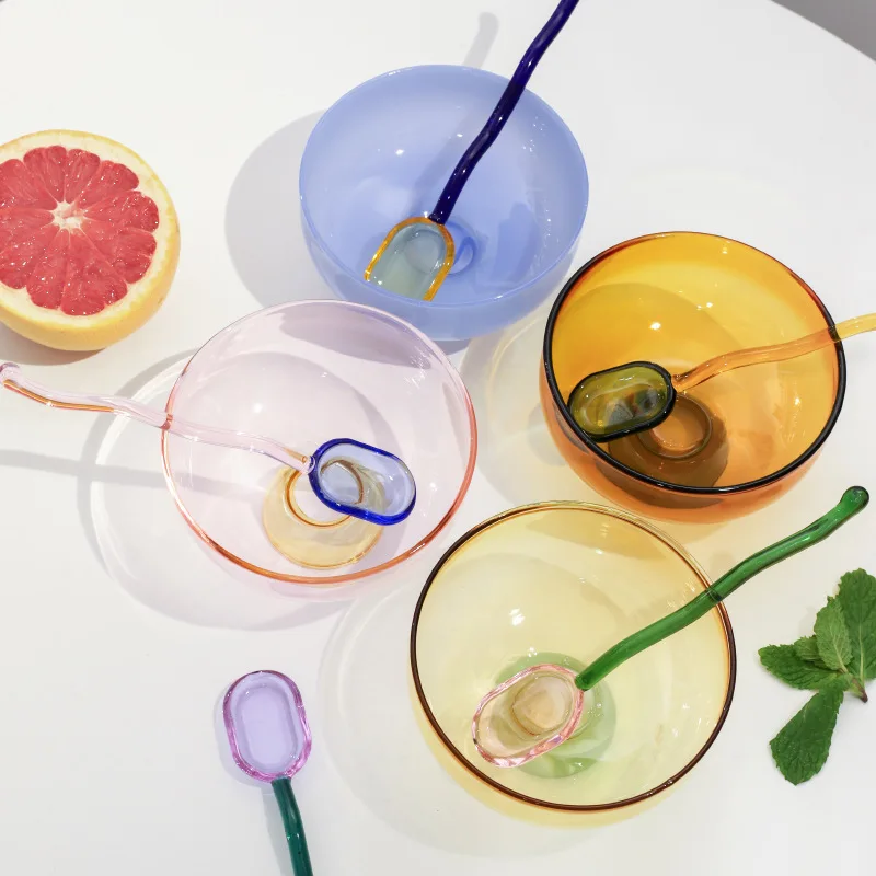 Cutelife Ins Clashing Colours Glass Bowl Fruit Soup Salad Ramen Food Dishes Kitchen Home Decoration Tableware Bowl With Spoon
Cutelife Ins Clashing Colours Glass Bowl Fruit Soup Salad Ramen Food Dishes Kitchen Home Decoration Tableware Bowl With Spoon