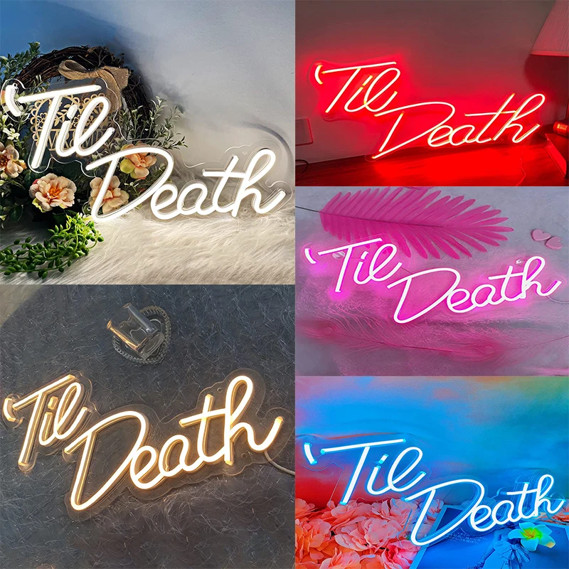 Til Death Neon Sign Light for Bedroom Bar Party Home Led Neon Light Custom Led Neon Hangs Sign Home Room Wedding Wall Decoration
Til Death Neon Sign Light for Bedroom Bar Party Home Led Neon Light Custom Led Neon Hangs Sign Home Room Wedding Wall Decoration