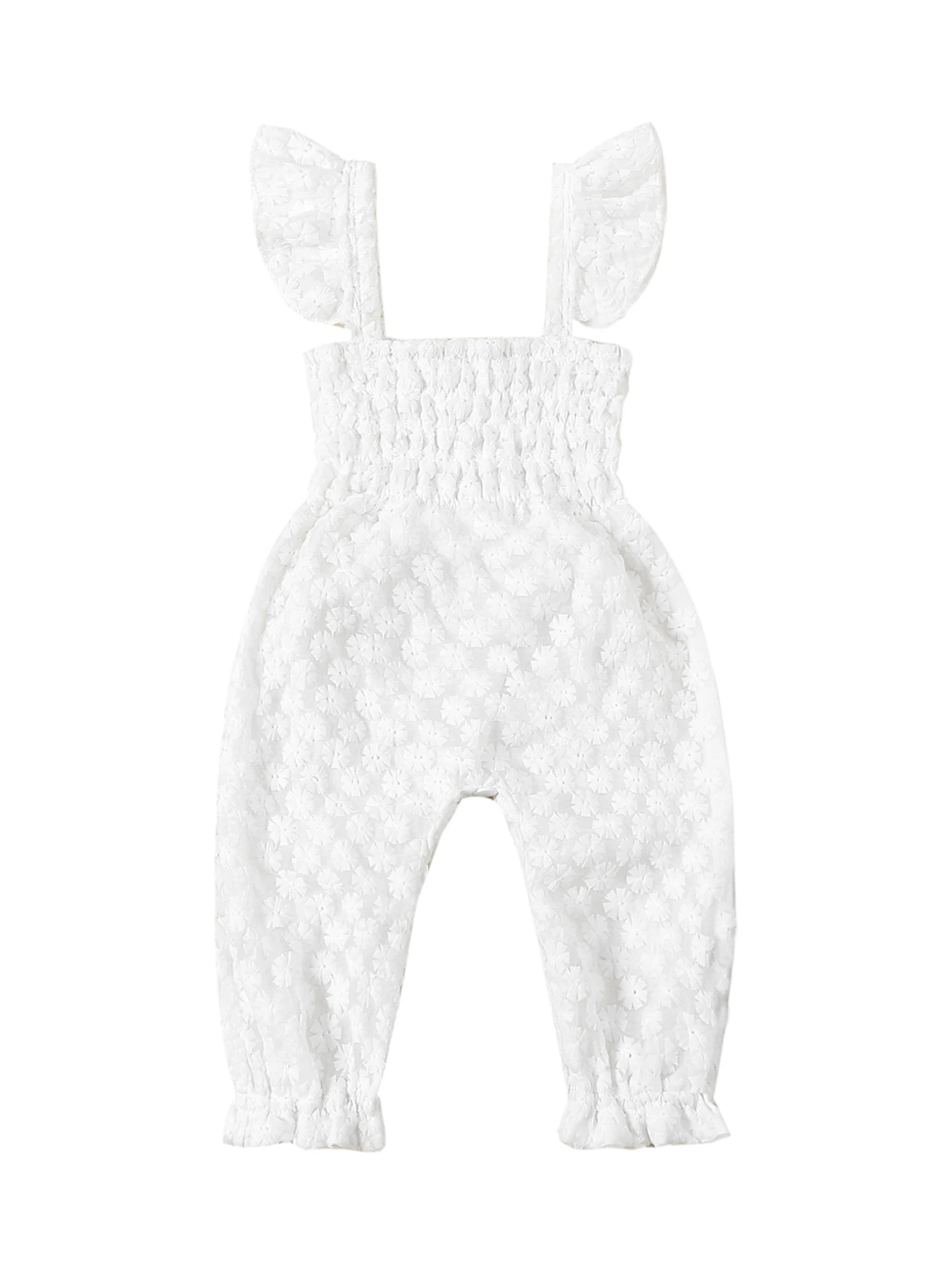 Adorable Infant Girl Sleeveless Floral Lace Ruffle Romper Jumpsuit for Summer Playtime
Adorable Infant Girl Sleeveless Floral Lace Ruffle Romper Jumpsuit for Summer Playtime