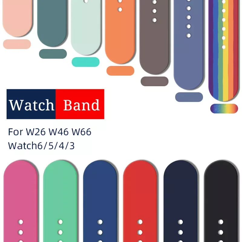 Sport Silicone WatchBand For Watch 6 5 SE 38mm 40mm 42mm 44mm Bracelet For W26 W46 W66 HW12 T500 Watch Strap Accessories
Sport Silicone WatchBand For Watch 6 5 SE 38mm 40mm 42mm 44mm Bracelet For W26 W46 W66 HW12 T500 Watch Strap Accessories