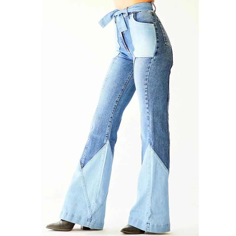 Women's High Waist Casual Jeans Fashion Retro Two-color Stitching Belt Multi-pocket Design Denim Flared Pants Beautiful Jean
Women's High Waist Casual Jeans Fashion Retro Two-color Stitching Belt Multi-pocket Design Denim Flared Pants Beautiful Jean