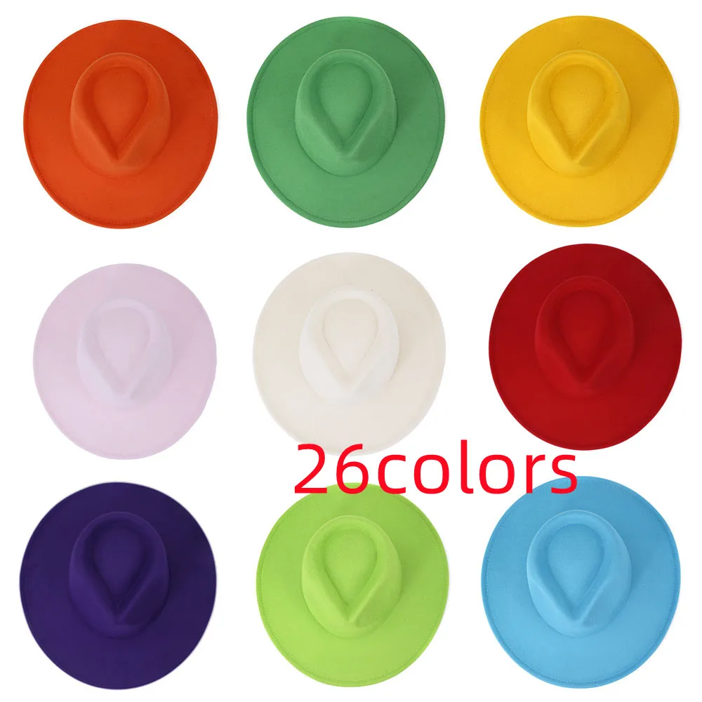 Wide brim fedora hat Color large brim women's hat Men's and women's universal bow jazz hat Wholesale price fedora hat
Wide brim fedora hat Color large brim women's hat Men's and women's universal bow jazz hat Wholesale price fedora hat