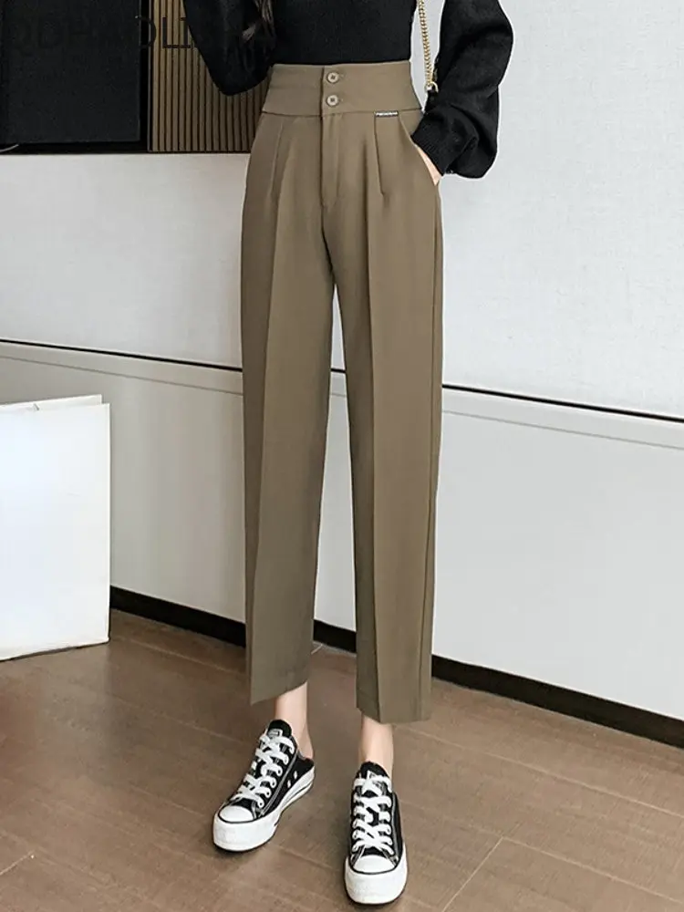 New High Waist Suit Women's Trousers Korean Version Commuter Hyunya Thin Harun Short Straight Loose Women's Trousers Street Wear
New High Waist Suit Women's Trousers Korean Version Commuter Hyunya Thin Harun Short Straight Loose Women's Trousers Street Wear