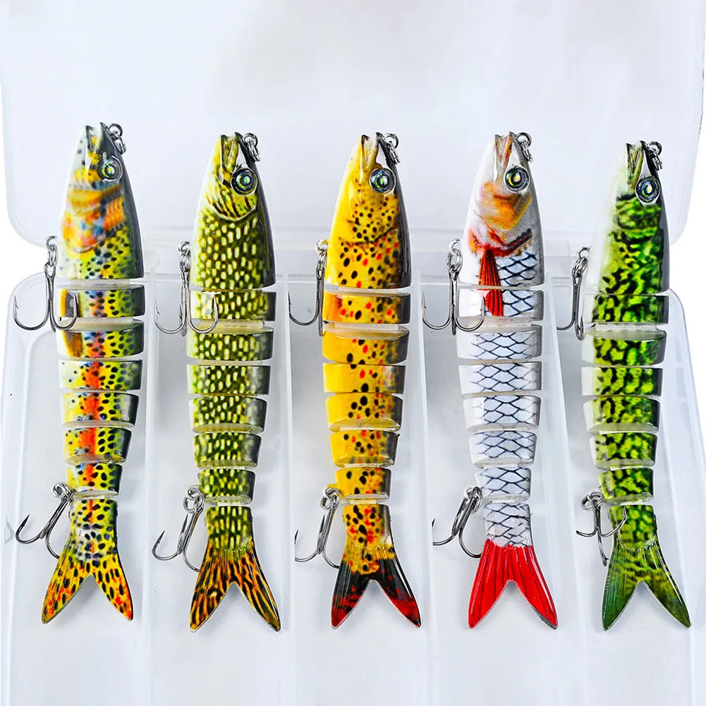 

YFASHION 5PCS Fishing Lure Bait Multi Jointed Swim Baits 19g / 13.28cm Freshwater Saltwater Slow Sinking Lures For Bass Trout