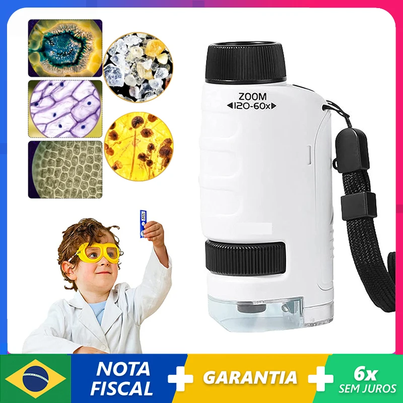 Handheld Microscope Kit Lab LED Light 60X-120X Home School Biological Science Educational Toys For Children Brinquedo STEM Gift 
Handheld Microscope Kit Lab LED Light 60X-120X Home School Biological Science Educational Toys For Children Brinquedo STEM Gift