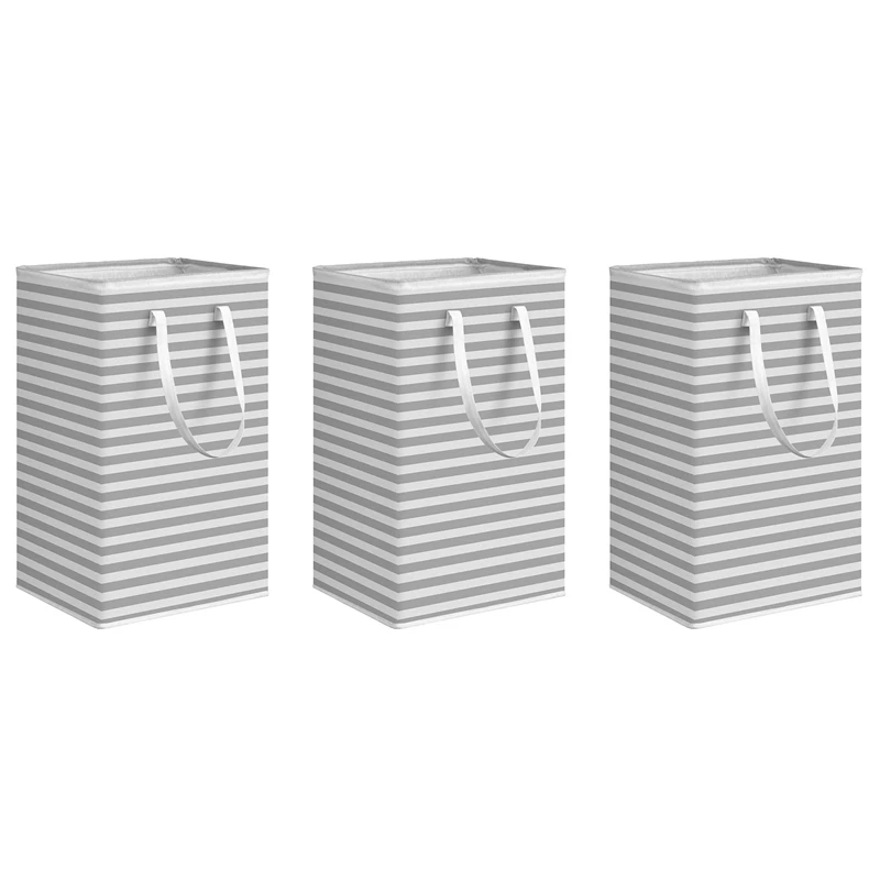 3X 75L Large Laundry Basket Foldable Clothes Storage Basket Stripe Toys Storage Bag With Extended Handle -Gray
3X 75L Large Laundry Basket Foldable Clothes Storage Basket Stripe Toys Storage Bag With Extended Handle -Gray