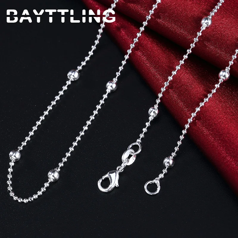 BAYTTLING 2022 New 925 Sterling Silver 16/18/20/22/24 Inches Bead Chain Necklace For Women Men Fashion Gifts Jewelry Party
BAYTTLING 2022 New 925 Sterling Silver 16/18/20/22/24 Inches Bead Chain Necklace For Women Men Fashion Gifts Jewelry Party