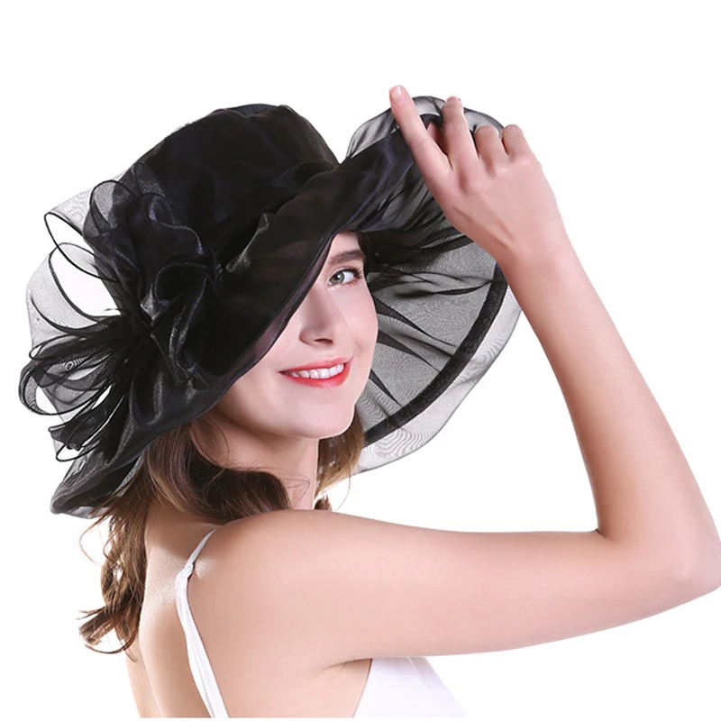 Sunshade Hat Foldable Wide Large Brim Sun Hat Women Wide Brim Sun Hat Wedding Tea Party Ladies Noble Church Cap Beach Hats
Sunshade Hat Foldable Wide Large Brim Sun Hat Women Wide Brim Sun Hat Wedding Tea Party Ladies Noble Church Cap Beach Hats