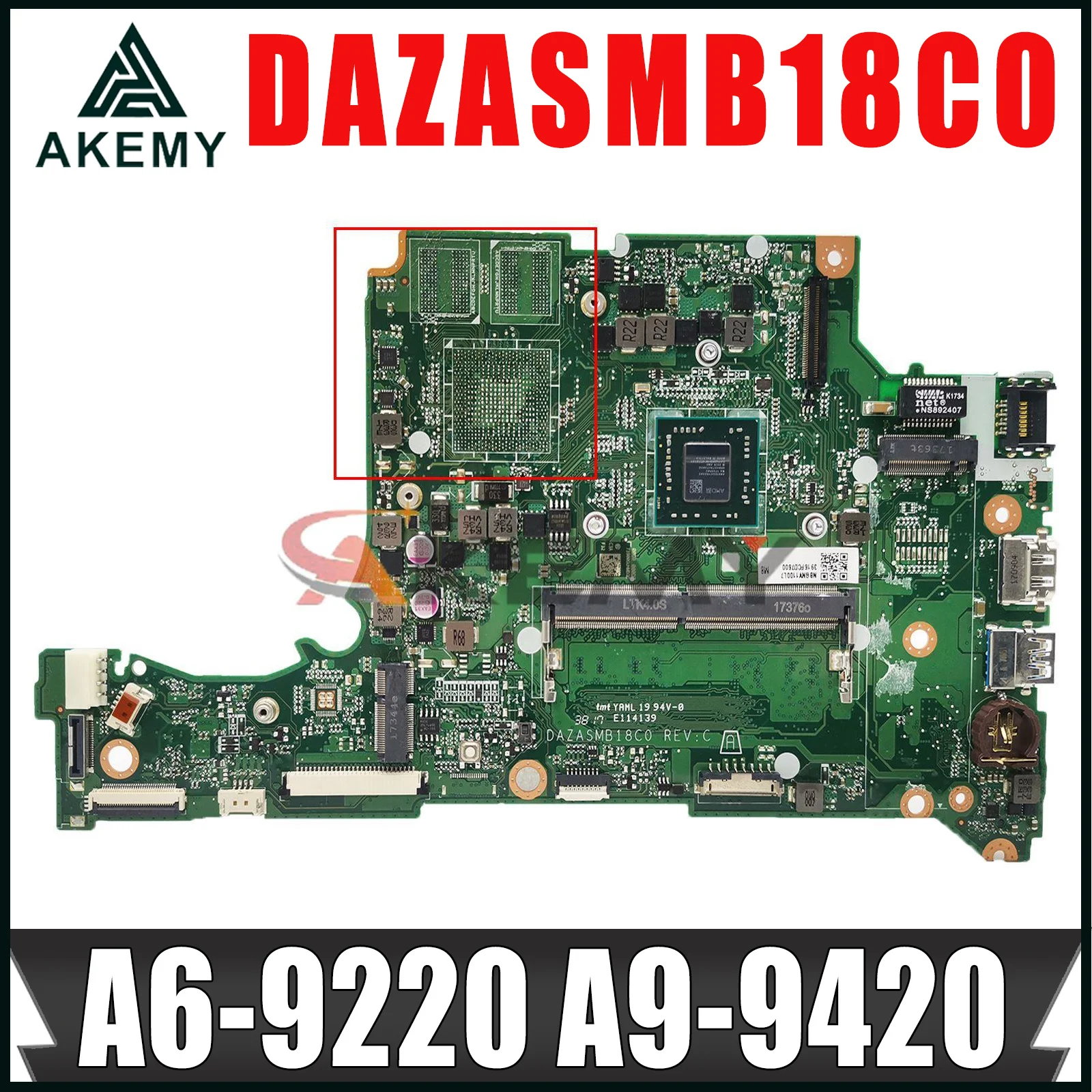 

DAZASMB18C0 ZAS For Acer Aspire A315-21G A315-31 Laptop Motherboard with A6-9220 A9-9420 CPU 4GB RAM Radeon 520 2GB 100% Tested