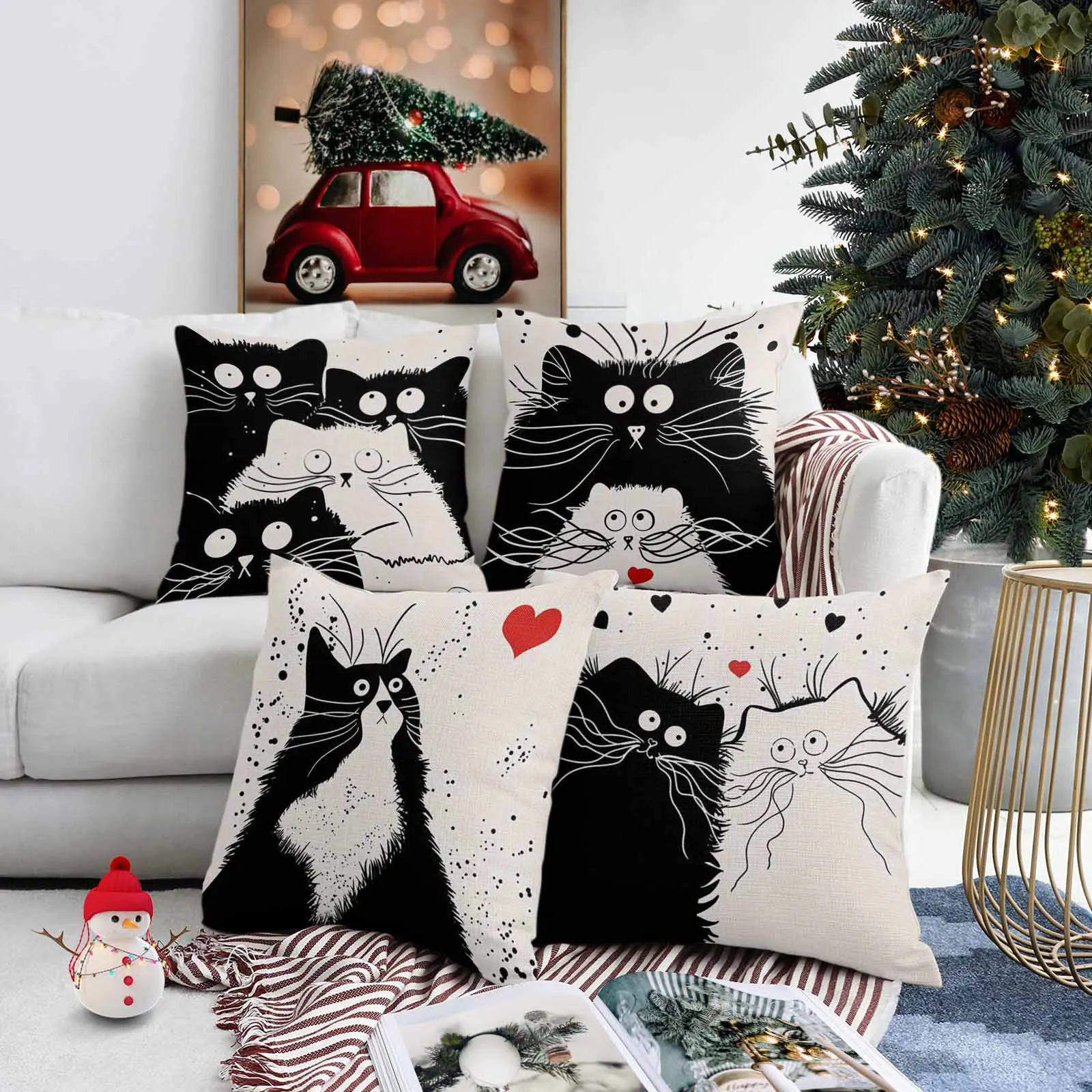 Набор подушек из 4 предметов, Декоративные Чехлы для диванных подушек с мультяшными животными, кошками, для украшения дома
Набор подушек из 4 предметов, Декоративные Чехлы для диванных подушек с мультяшными животными, кошками, для украшения дома