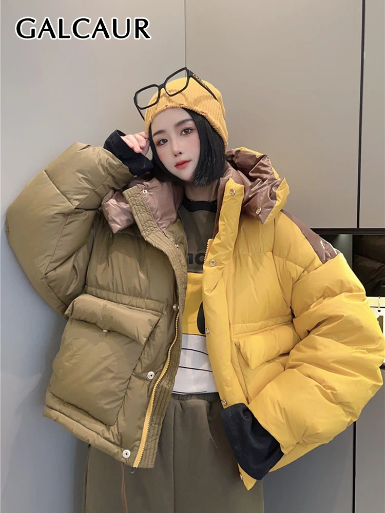 GALCAUR Hit Color Down Jacket Female Hooded Collar Long Sleeve Single Breasted Streetwear Jackets For Women Clothing 2022 Style
GALCAUR Hit Color Down Jacket Female Hooded Collar Long Sleeve Single Breasted Streetwear Jackets For Women Clothing 2022 Style