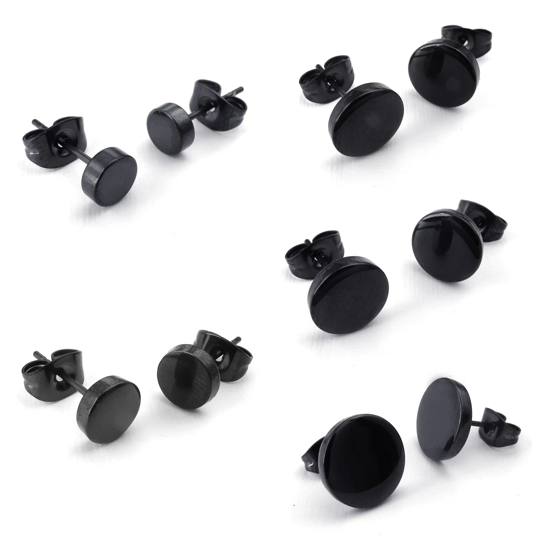 Jewelry Men's Earrings, 12mm Circle Ear Studs, 2pcs (1 Pair), Stainless Steel, Black
Jewelry Men's Earrings, 12mm Circle Ear Studs, 2pcs (1 Pair), Stainless Steel, Black