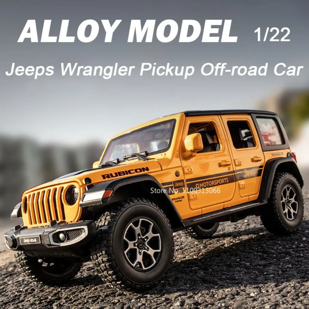 

Коллекция 1/22 года, модель внедорожника Jeeps Wrangler, модель автомобиля из сплава, имитация звука и фоторяда, игрушка для детей, подарки