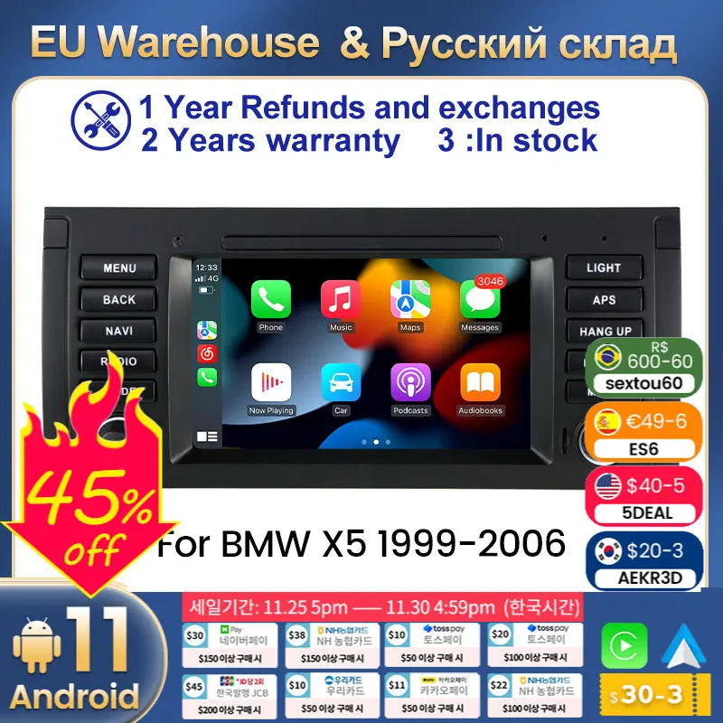 Головное устройство для BMW X5 E39 E53 M5 1995-2003 Android 11, автомобильное радио, стерео, мультимедийный плеер, GPS-навигация Carplay + Авто WIFI BT RDS
Головное устройство для BMW X5 E39 E53 M5 1995-2003 Android 11, автомобильное радио, стерео, мультимедийный плеер, GPS-навигация Carplay + Авто WIFI BT RDS