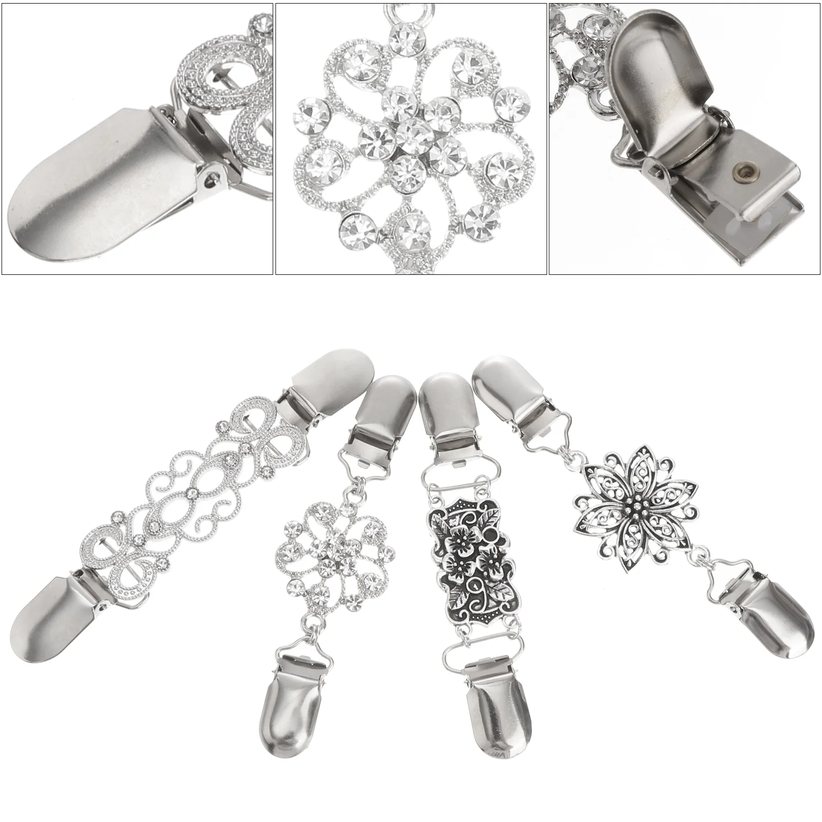 4pcs Vintage Sweater Chain Creative Silver Color Sweater Clips Cardigan Clip for Dress Clothes
4pcs Vintage Sweater Chain Creative Silver Color Sweater Clips Cardigan Clip for Dress Clothes