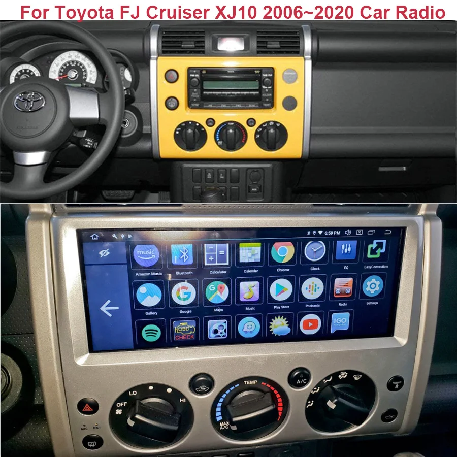 12,3 Автомобильный мультимедийный плеер, с GPS-навигацией, для Toyota FJ cruser, XJ10, 2006-2020, Android, с радио, автоплеером
12,3 Автомобильный мультимедийный плеер, с GPS-навигацией, для Toyota FJ cruser, XJ10, 2006-2020, Android, с радио, автоплеером