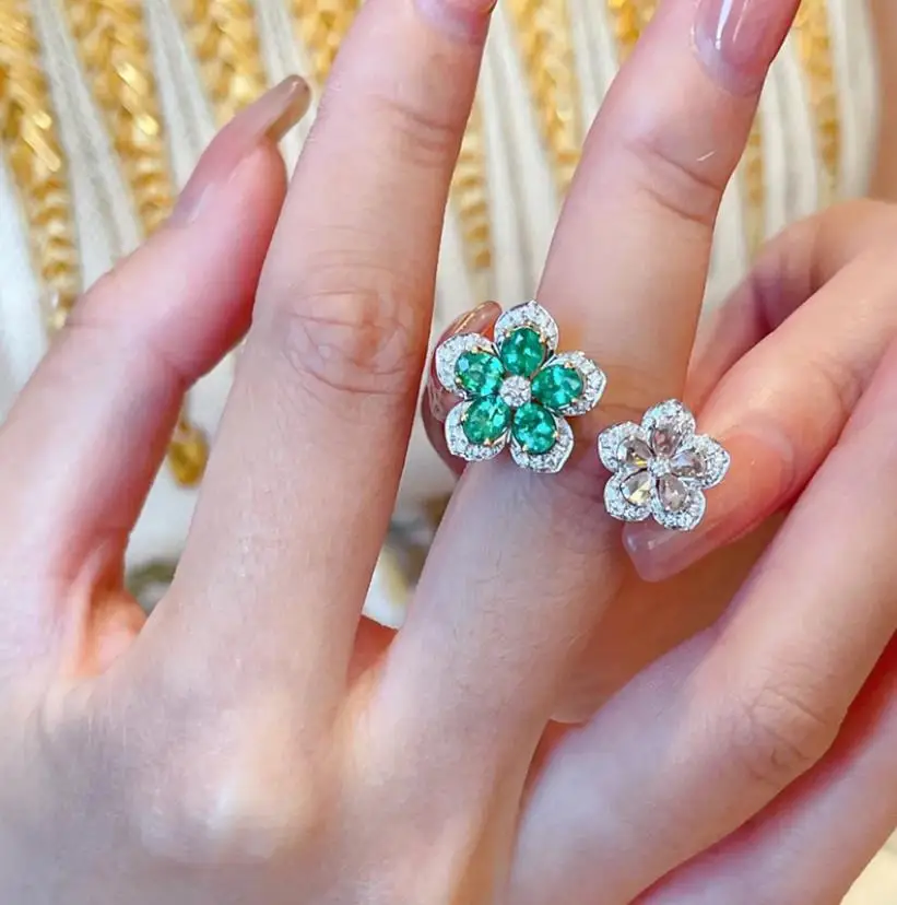 luxury ins gem flower women ring ins green white diamonds fashion personality sweet girl summer chic finger accessories
luxury ins gem flower women ring ins green white diamonds fashion personality sweet girl summer chic finger accessories