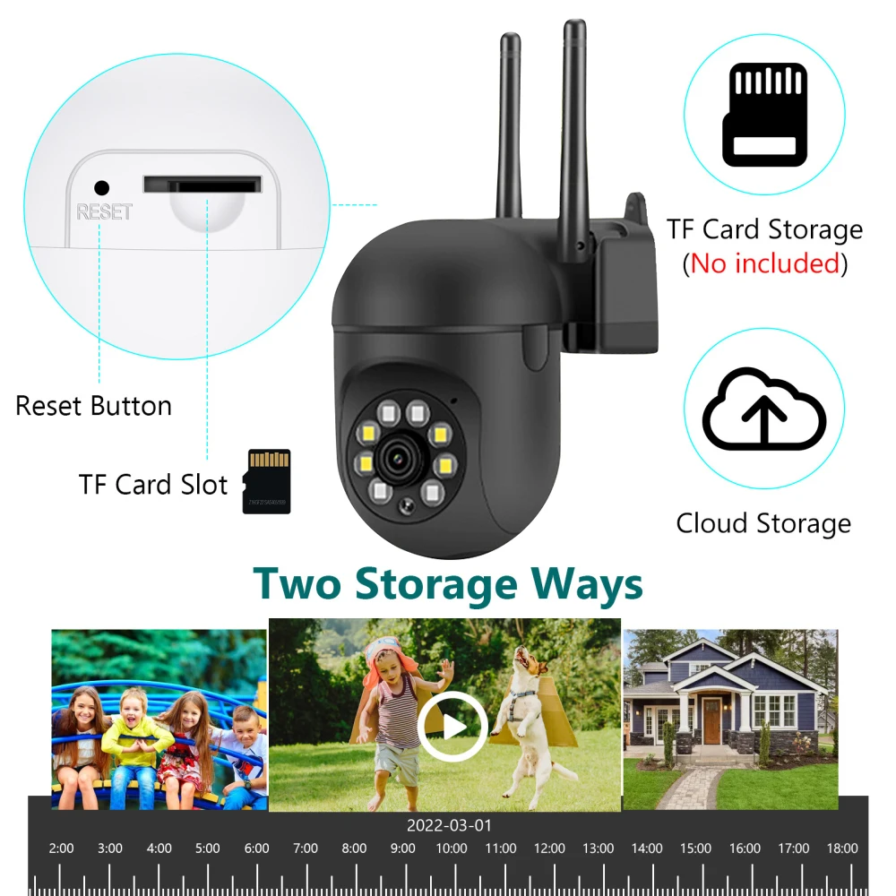 

Outdoor Surveillance Cameras 2 Million Pixels Ai Human Detection Ptz Camera Night Vision 2mp Wireless Camera Wifi Ip Camera 1pc