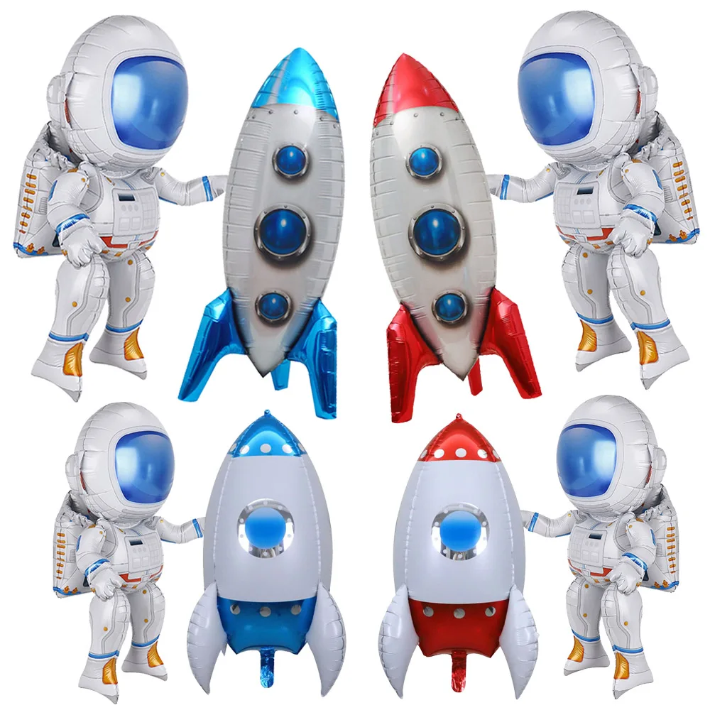 2Pcs Large Rocket Astronaut Balloons Set 4D Inflatable Rocket Foil Balloon for Baby Shower Birthday Space Theme Party Decoration
2Pcs Large Rocket Astronaut Balloons Set 4D Inflatable Rocket Foil Balloon for Baby Shower Birthday Space Theme Party Decoration