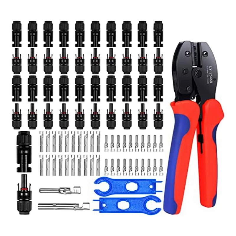 Solar Cable MC-4 Connector-Crimping Tool Kit,20 Pairs Male/Female Solar Panel Connectors,Solar Panel Wiring Kits
Solar Cable MC-4 Connector-Crimping Tool Kit,20 Pairs Male/Female Solar Panel Connectors,Solar Panel Wiring Kits