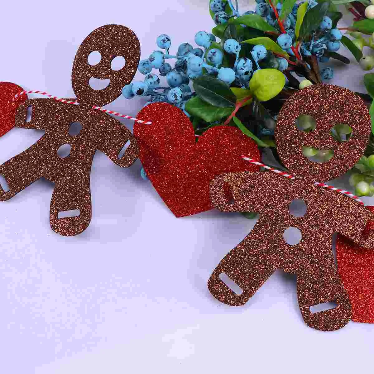 Xmas Gingerbread Men Red Hearts Banner Paper Chain Garland Christmas Hanging Bunting for Home Outdoor Indoor
Xmas Gingerbread Men Red Hearts Banner Paper Chain Garland Christmas Hanging Bunting for Home Outdoor Indoor